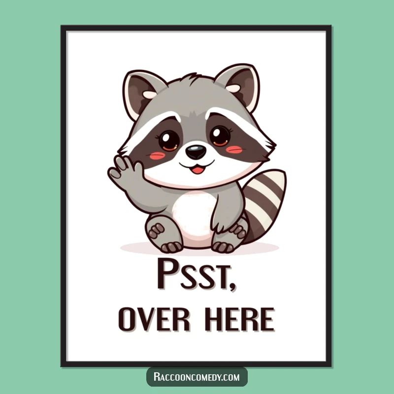 Friendly Raccoon Invite Poster: Welcome Guests with Humor!