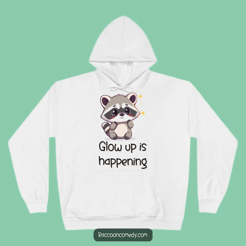 Cozy Funny Surprised Kawaii Raccoon Light Hoodie: Magical Comfort