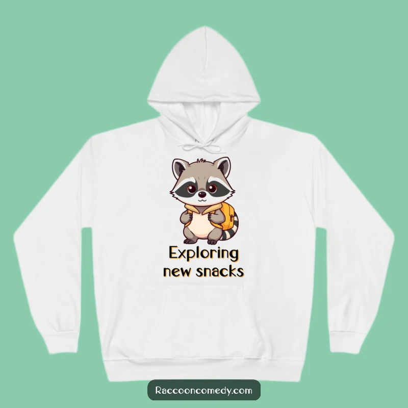 Funny Kawaii Raccoon Adventure Hoodie - Cozy Explorer Gear, Perfect Funny Gift