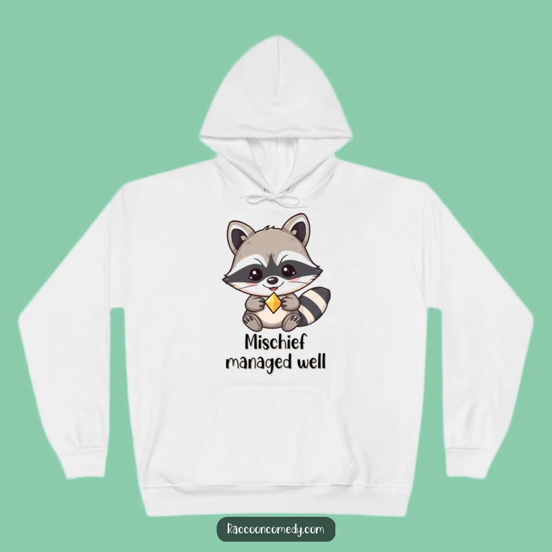 Funny Kawaii Raccoon Mischief Hoodie - Cozy Collector, Perfect Funny Gift