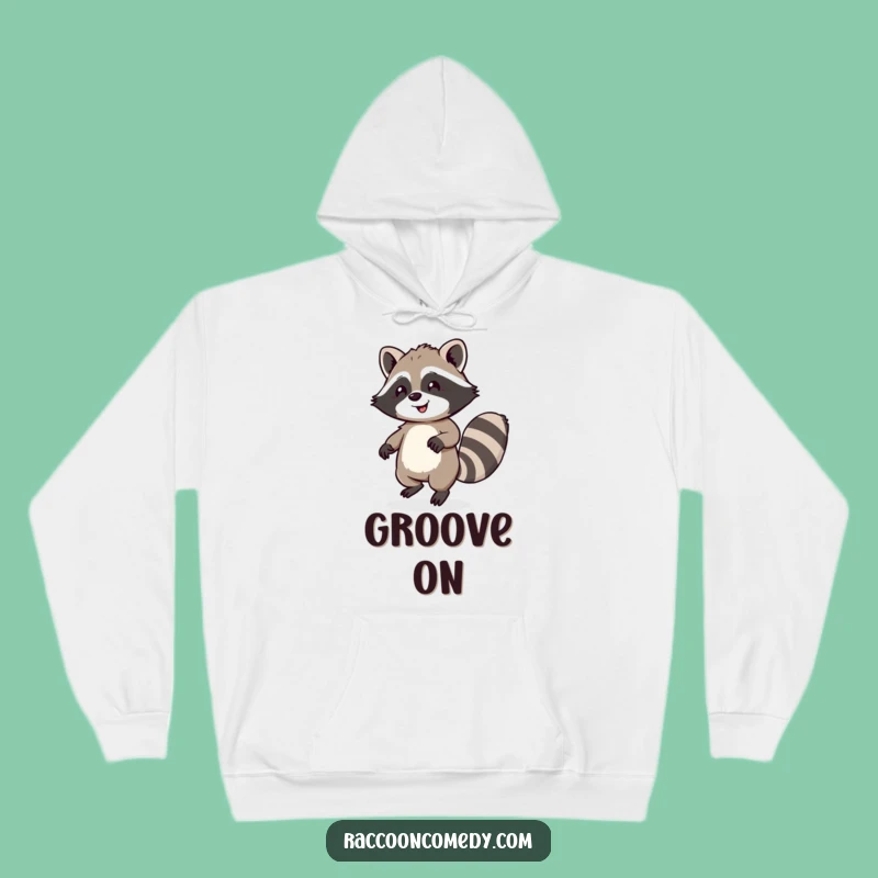 Funny Raccoon Hoodie: Cozy Happy Dancing Floof Tail Design, Warm and Humorous Funny Gift