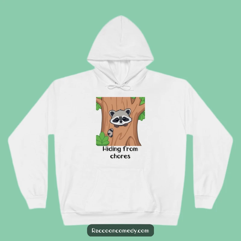 Funny Kawaii Raccoon Forest Hoodie - Cozy Hideaway, Perfect Funny Gift