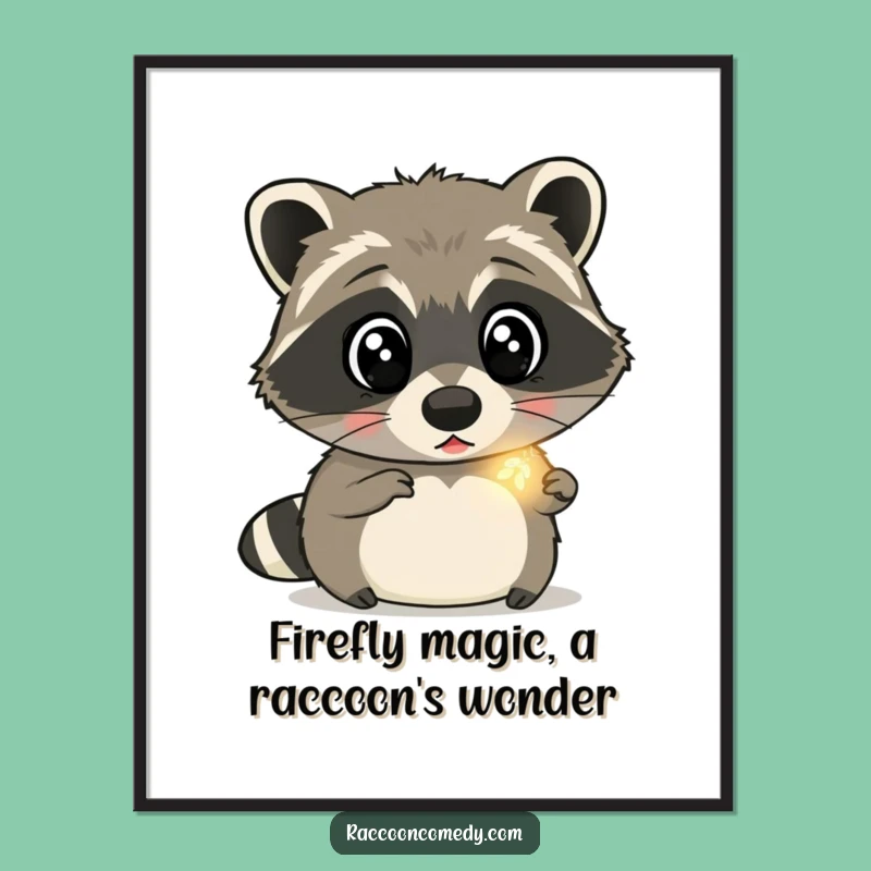 Surprised Raccoon Firefly Free Printable Wall Art - Funny Downloadable Decor Gift