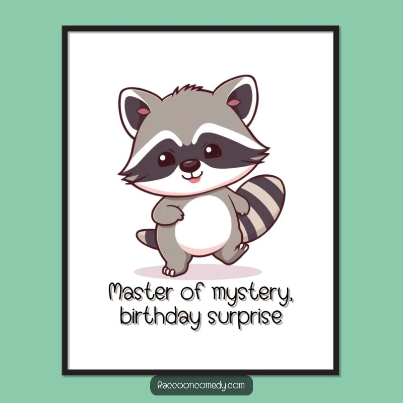 Free Printable Kawaii Raccoon Stealth Art: Funny Downloadable Decor for Your Wall!