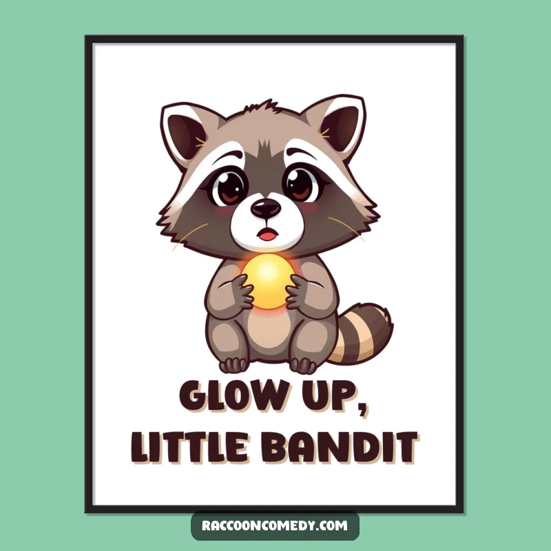 Funny Free Printable Wall Art: Raccoon's Orb Wonder - Magical Downloadable Decor