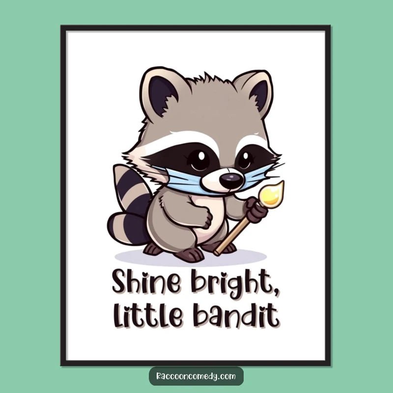 Raccoon Treasure Free Printable Wall Art - Funny Downloadable Decor