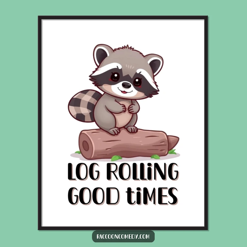 Tiny Raccoon Free Printable Wall Art: Balancing Act, Humorous Downloadable Decor for Whimsical Homes
