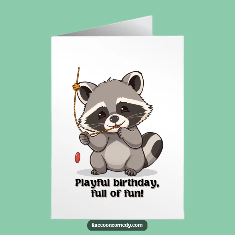 Free Printable Kawaii Raccoon Birthday Card: Playful Fun for Their Big Day!