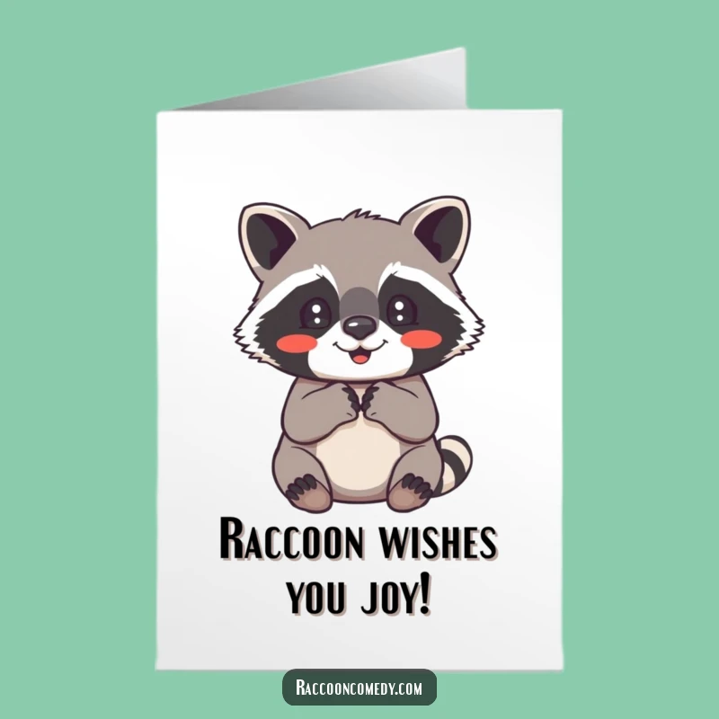Free Printable Raccoon Birthday Card: Delighted Paws for a Hilarious Celebration