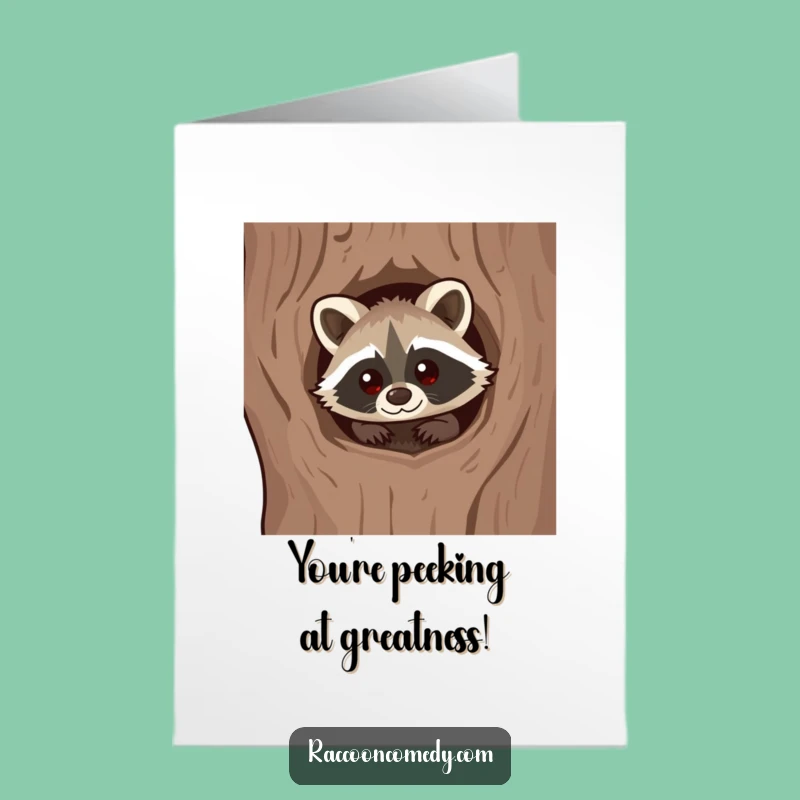 Free Printable Congrats Card: Funny Kawaii Raccoon Explorer, Surprising Downloadable Gift