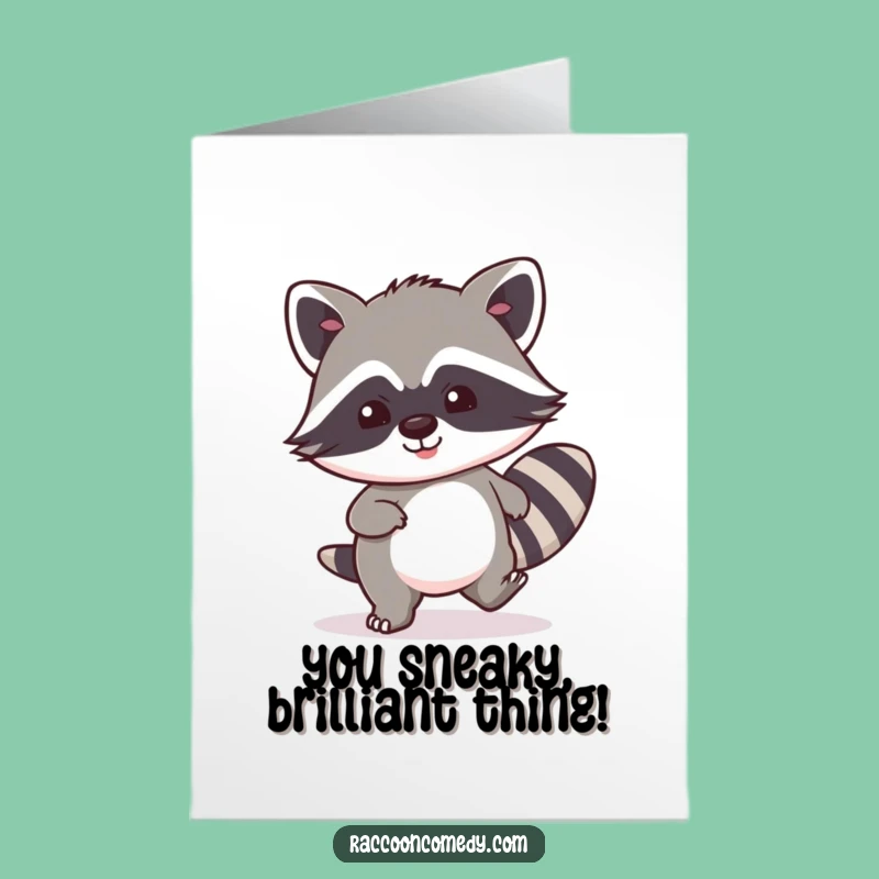 Free Printable Kawaii Raccoon Congrats Card: Sneakily Celebrate Their Big Win!