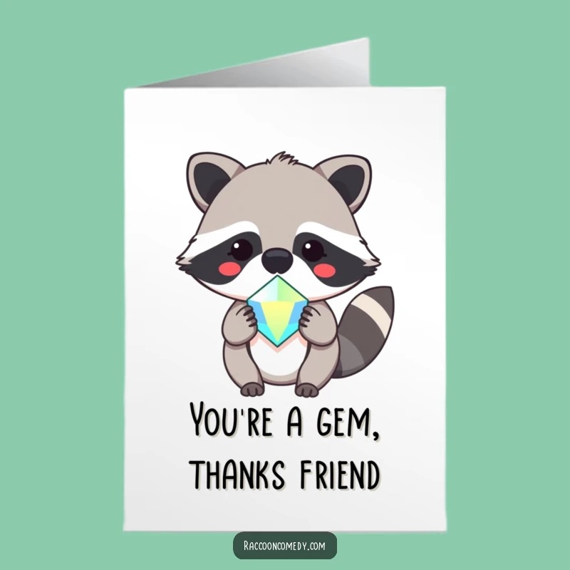 Free Printable Thank You Card: Raccoon Gem Gift, Sweet & Appreciative DIY!
