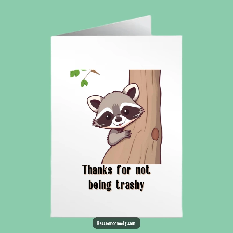 Funny Free Printable Thank You Card: Raccoon Expresses Gratitude, DIY Downloadable Smile