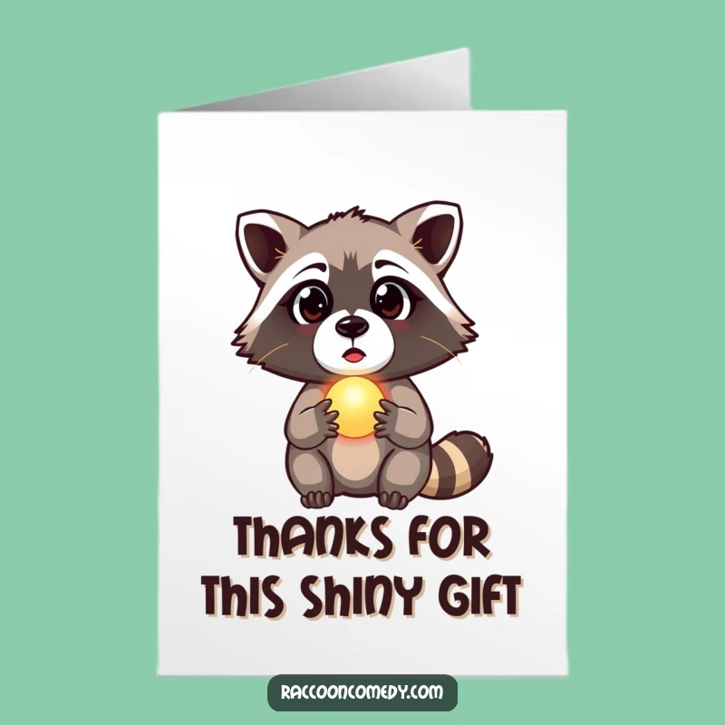 Free Printable Thank You Card: Raccoon's Orb Gift - Enchanting Downloadable