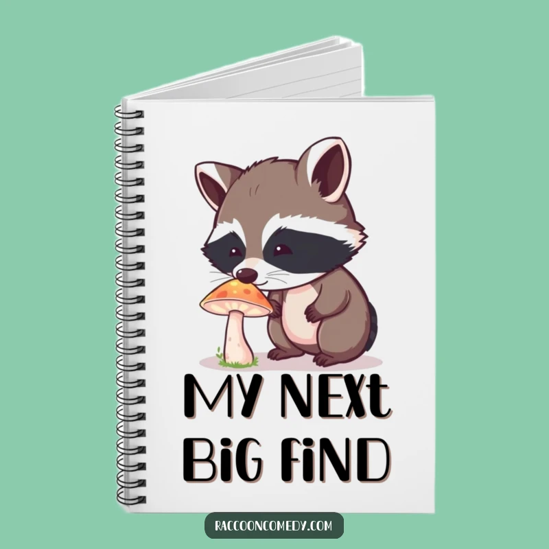 Funny Curious Raccoon Mushroom Notebook - Journal Your Wonder & Adventures Gift
