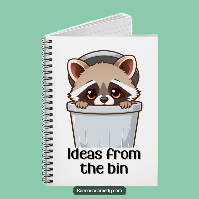 Funny Kawaii Raccoon Trash Can Notebook: Cute Journal for Ideas