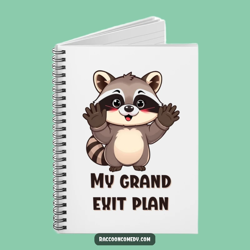 Funny Kawaii Raccoon Notebook - Jot Down Ideas with Cute Flair!