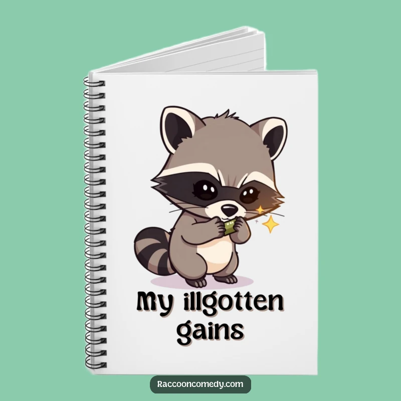 Funny Raccoon Notebook: Masked Bandit Thief Cover, Perfect for Jotting Funny Ideas, Funny Gift