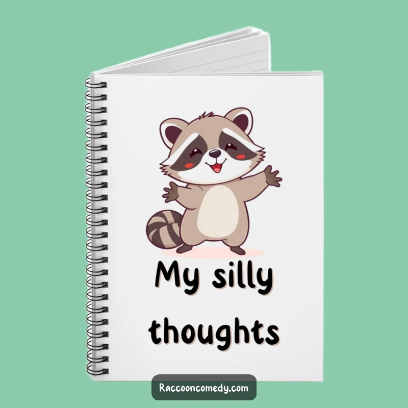 Funny Happy Raccoon Dance Notebook, Jot Down Ideas with Hilarious Joyful Flair