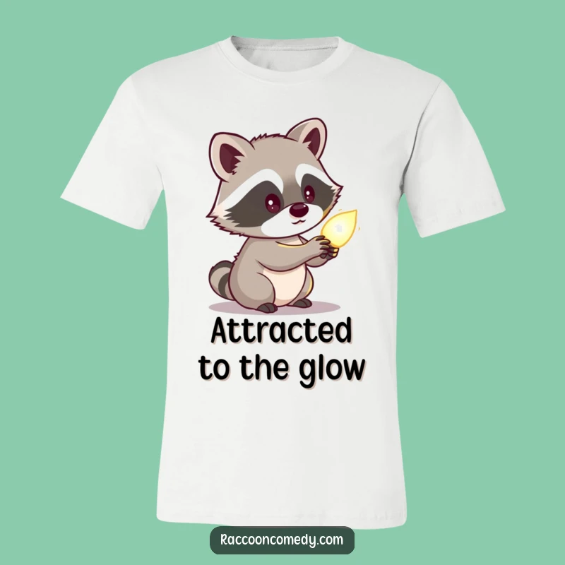Funny Raccoon Glowing Object T-Shirt: Cute Curious Tee, Perfect Funny Gift for Stargazers