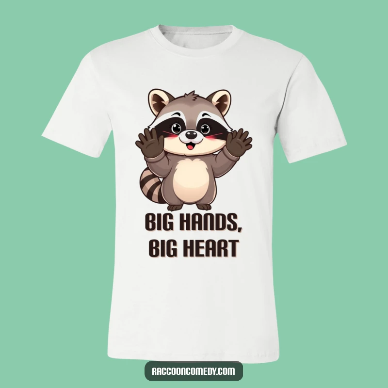 Funny Kawaii Raccoon Waving Hello Shirt - Adorable & Hilarious Tee Gift!