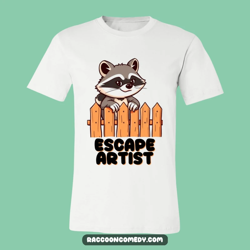 Funny Raccoon T-Shirt: Sly Fence Climber Grinning Design, Bold and Humorous Funny Gift Apparel