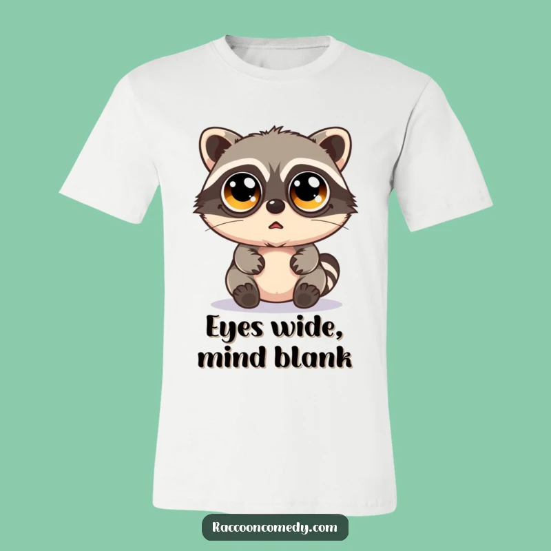 Funny Bewildered Kawaii Raccoon Googly Eyes T-Shirt: Hilarious Wearable Confusion