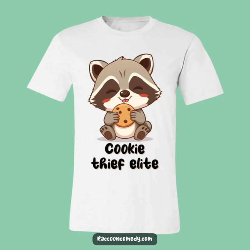 Funny Giggling Raccoon Cookie Steal T-Shirt - Cheeky Bandit Shirt Gift