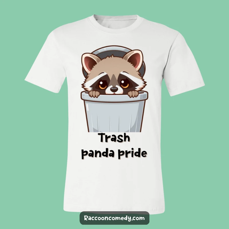 Funny Kawaii Raccoon Trash Can T-Shirt: Cute Peeking Apparel Gift