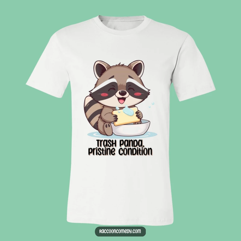 Funny Raccoon T-Shirt: Wear Your Love for Cleanliness with This Hilarious Shirt!