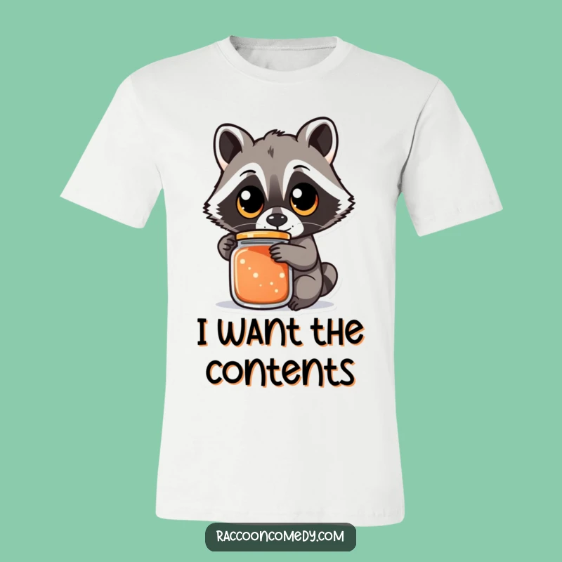 Funny Raccoon Jar Opener T-Shirt - Stubborn Animal Tee, Ideal Funny Gift!