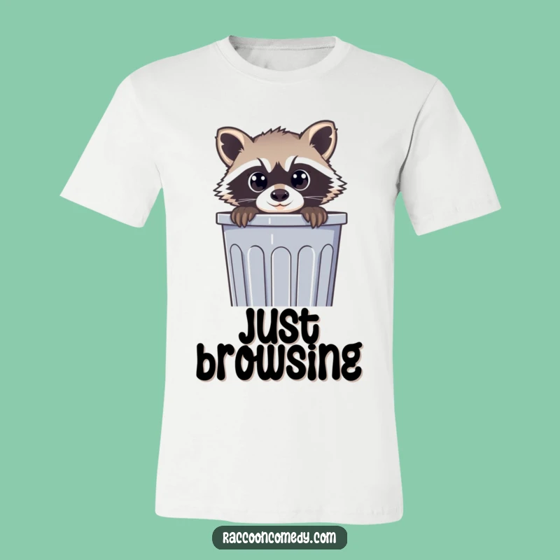 Funny Raccoon T-Shirt: Curious Trash Panda Wide-Eyed Peek Design, Unique Funny Gift Apparel