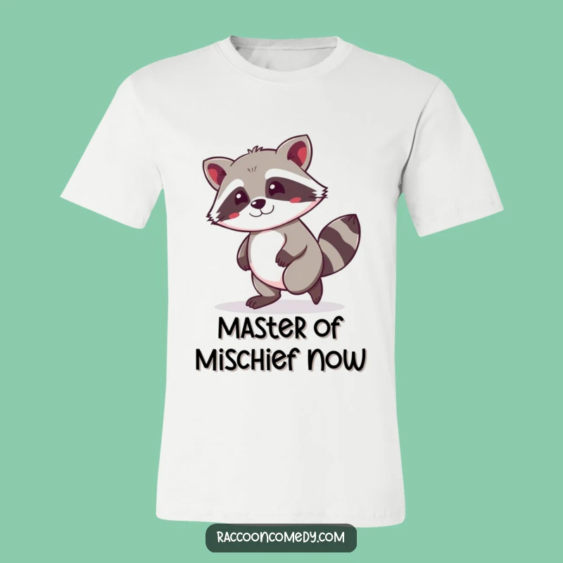 Funny Mischievous Kawaii Raccoon Tiptoeing T-Shirt: Hilarious Wearable Art Gift