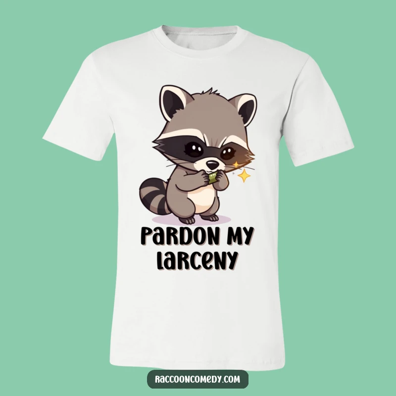 Funny Bandit Raccoon T-Shirt: Mischievous Masked Masked Thief Design, Ultimate Funny Gift Apparel