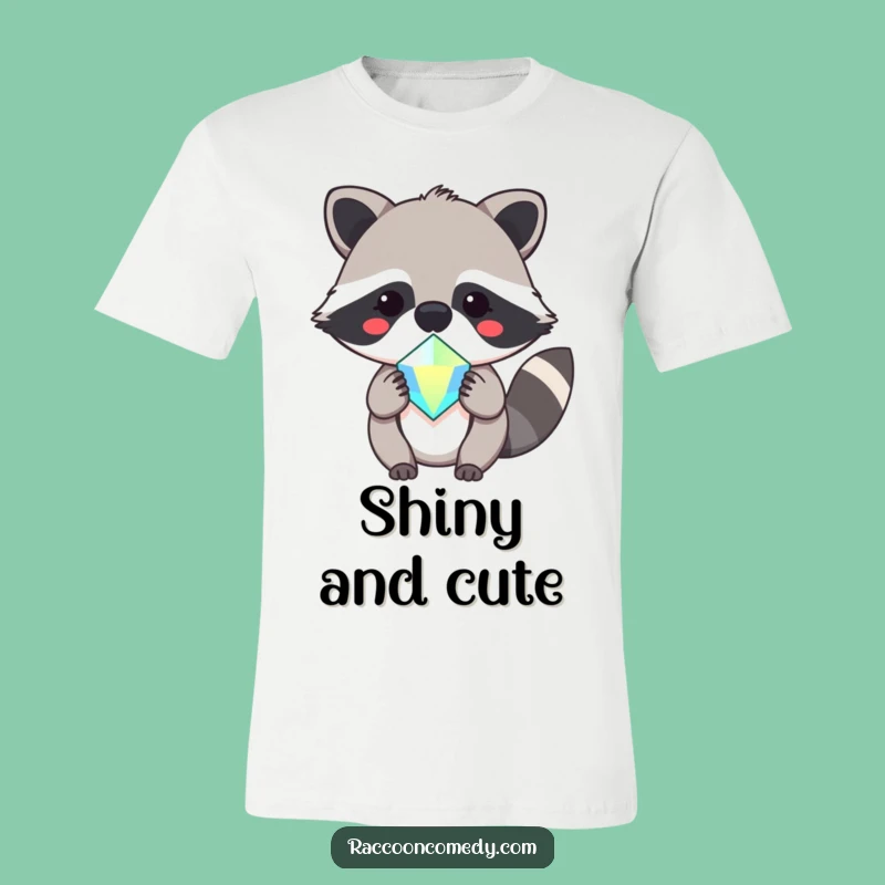 Cute Kawaii Raccoon Gem T-Shirt: Wear Your Sparkle with Pride!