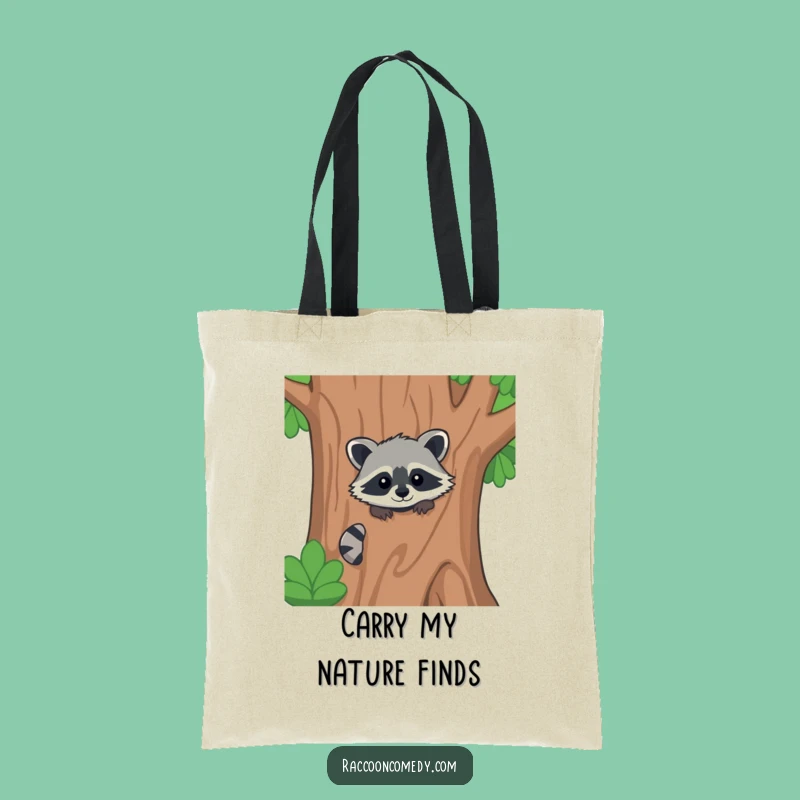 Funny Kawaii Raccoon Forest Tote Bag - Woodland Surprise, Perfect Funny Gift