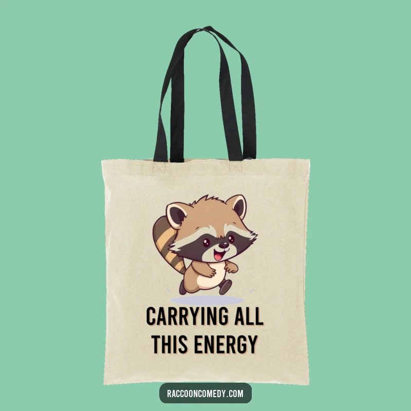 Funny Raccoon Scamper Tote Bag - Carry Your Joyful Energy!