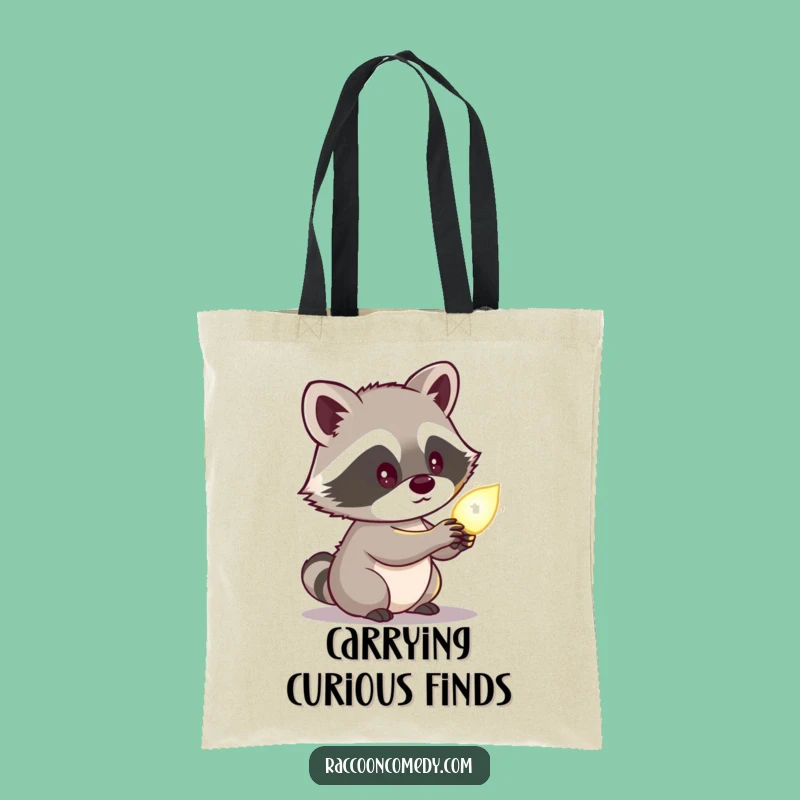 Funny Raccoon Glowing Object Tote Bag: Cute Mystery Bag, Perfect Funny Gift for Explorers