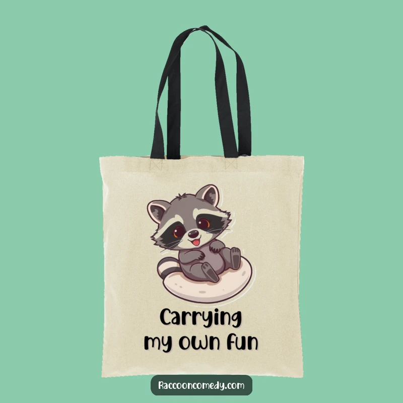 Funny Raccoon Sliding Tote Bag: Carry Your Fun, Hilarious Art, Perfect Gift