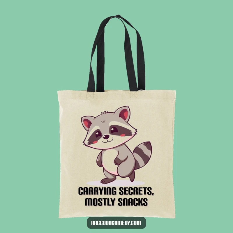 Funny Kawaii Raccoon Tiptoeing Tote Bag: Carry Your Laughs in Style