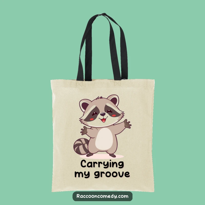 Funny Happy Raccoon Dance Tote Bag, Carry Your Fun with Hilarious Style