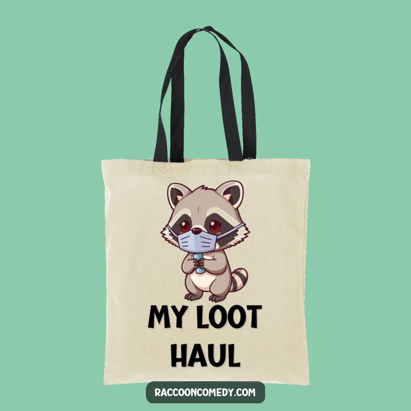 Funny Kawaii Raccoon Masked Tote Bag - Carry Your Treasures Hilariously