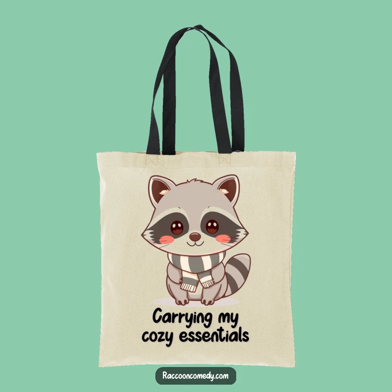 Funny Kawaii Raccoon Scarf Tote Bag: Carry Your Cheeky Style