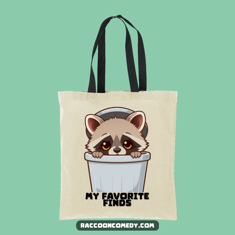 Funny Kawaii Raccoon Trash Can Tote Bag: Chic & Cute Peeking Carry-all